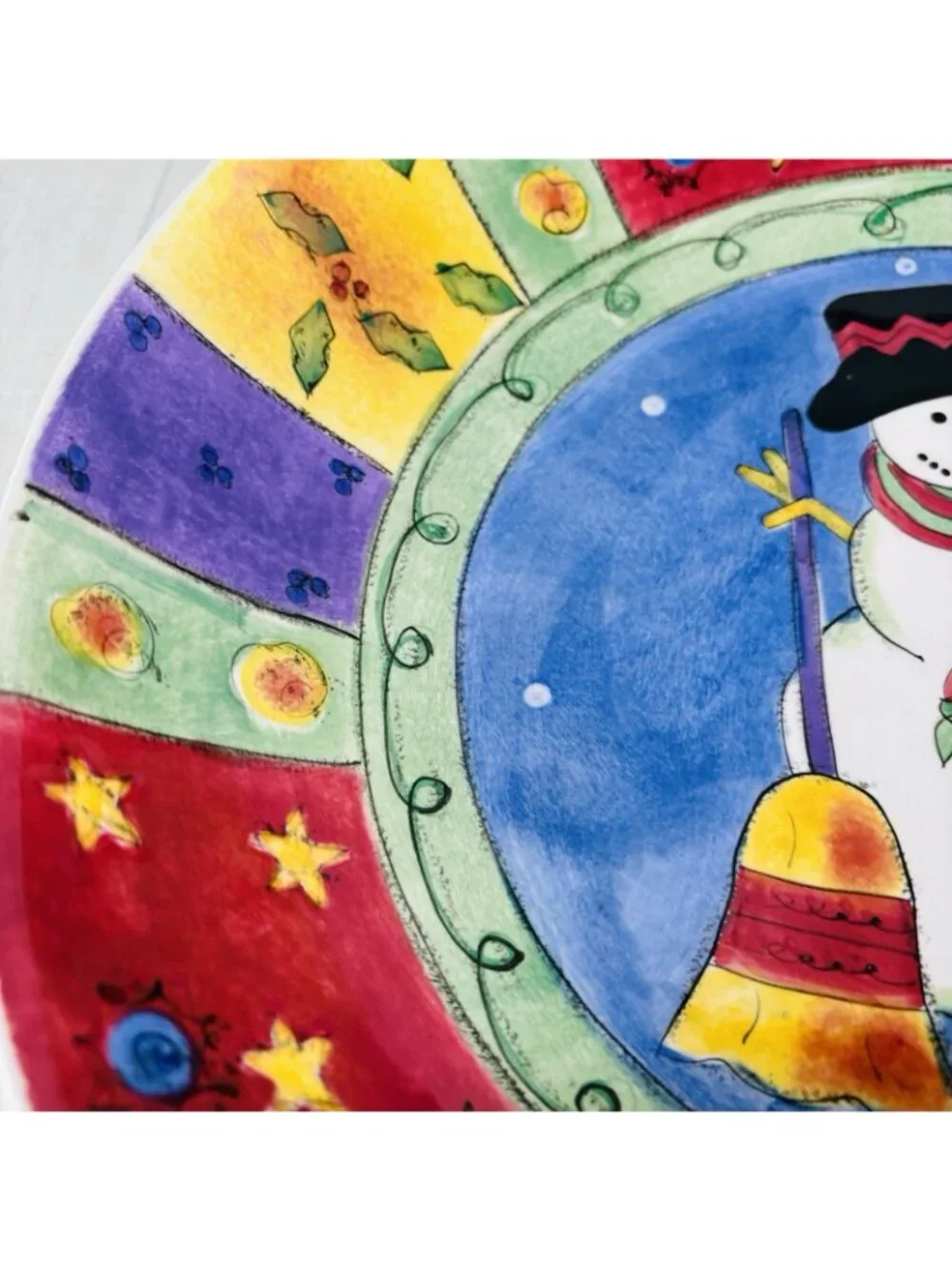 Sango Sue Zipkin SWEET SHOPPE CHRISTMAS 3041 Snowman Ceramic Pasta Serving Bowl